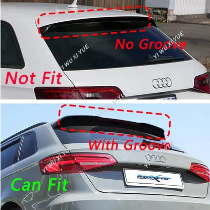 For Audi A3 S3 S-Line 8V Sportback Facelift 2016 - 2020 Not for RS3 Car Rear Spoiler Cap Rear Trunk Boot Roof Lip Spoiler Tuning
