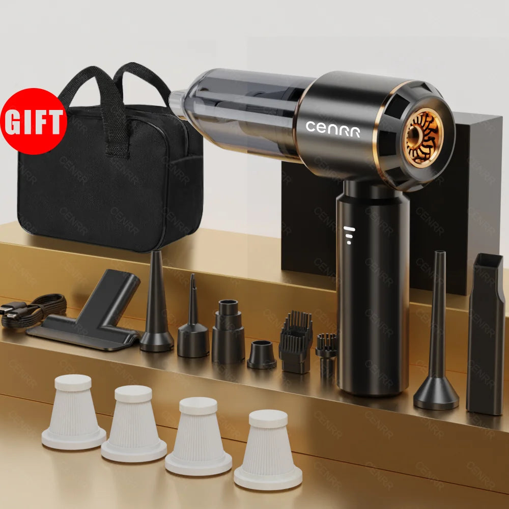 CENRR Mini Car Vacuum Cleaner 360000PA Cordless Powerful Wireless Car Cleaner HandHeld Portable Vacuum Cleaner Cleaning Machine