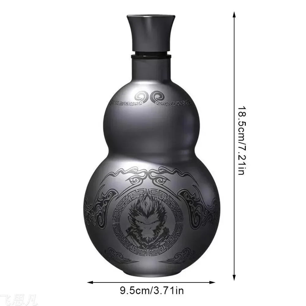 304 Stainless Steel Thermal Insulation Cup Black Game Cosplay Lanyard Outdoor Portable Wukong Theme Gourd Style Water Bottle