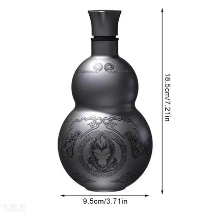 304 Stainless Steel Thermal Insulation Cup Black Game Cosplay Lanyard Outdoor Portable Wukong Theme Gourd Style Water Bottle