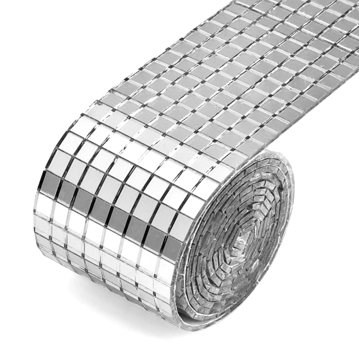 Leeseph Self Adhesive Mosaic Tiles,  5x5mm Disco Tiles, Square Mirror Mosaic Tiles for Interior Decoration, DIY Art Collage