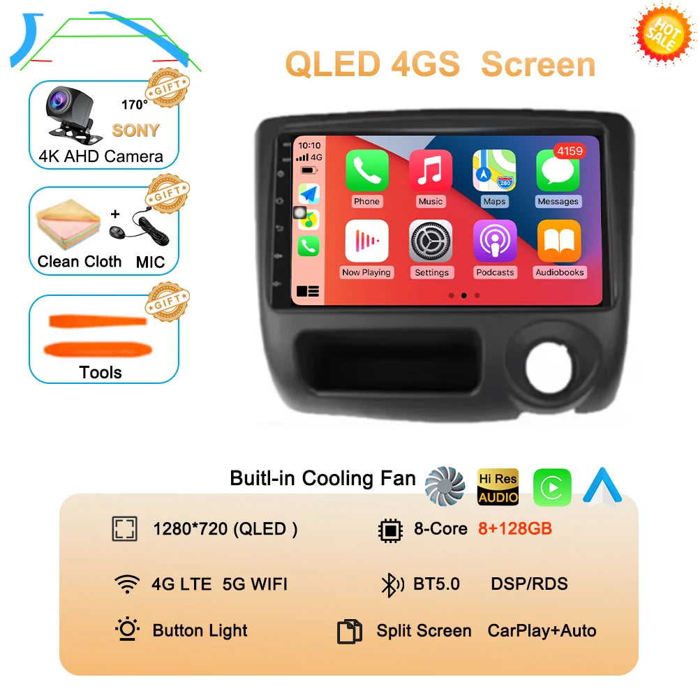Android 14 For Toyota Vitz Yaris Echo 1999-2005 Carplay Auto Car Radio Multimedia Video Player Navigation GPS No 2Din 2 Din DVD