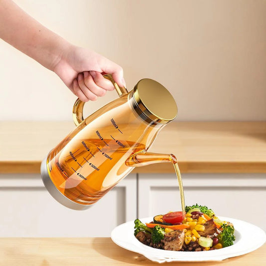1000ml Oil Bottle Kitchen Glass Oil Pot Large Capacity Leak-Proof Pour Soy Vinegar Tank Oil Dispenser Kitchen Tools