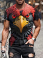 New Cool Eagle Pattern T Shirt For Men Clothing 3D Print Flame Eagle Summer Streetwear Trendy Short Sleeve Men Y2k T-Shirts Tops