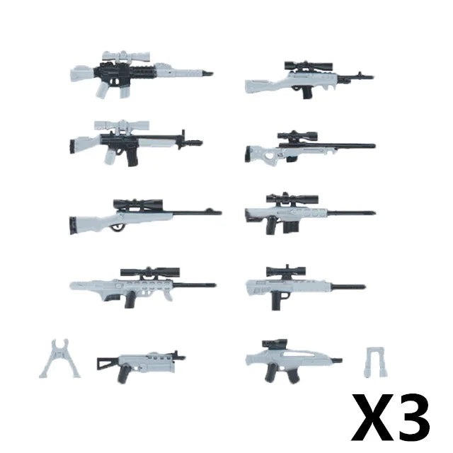 WW2 German Weapon Building Block 98K Two-color Gun US M1911 Soviet RPG Military Soldier Figure Accessories Rifle Pistol Toy C349
