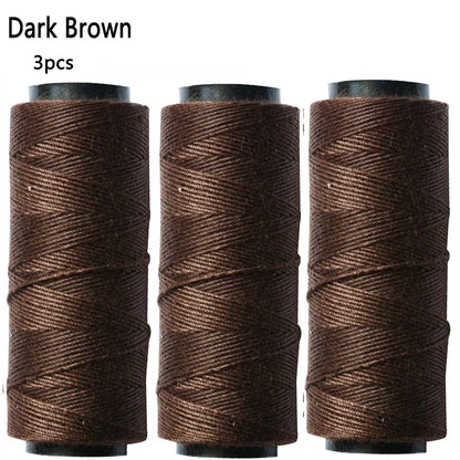 3/5 Rolls Sewing Threads Using for Hand Sewing Hair Extensions Making Wigs DIY (Black, Brown, Dark Brown, Beige, Khaki)