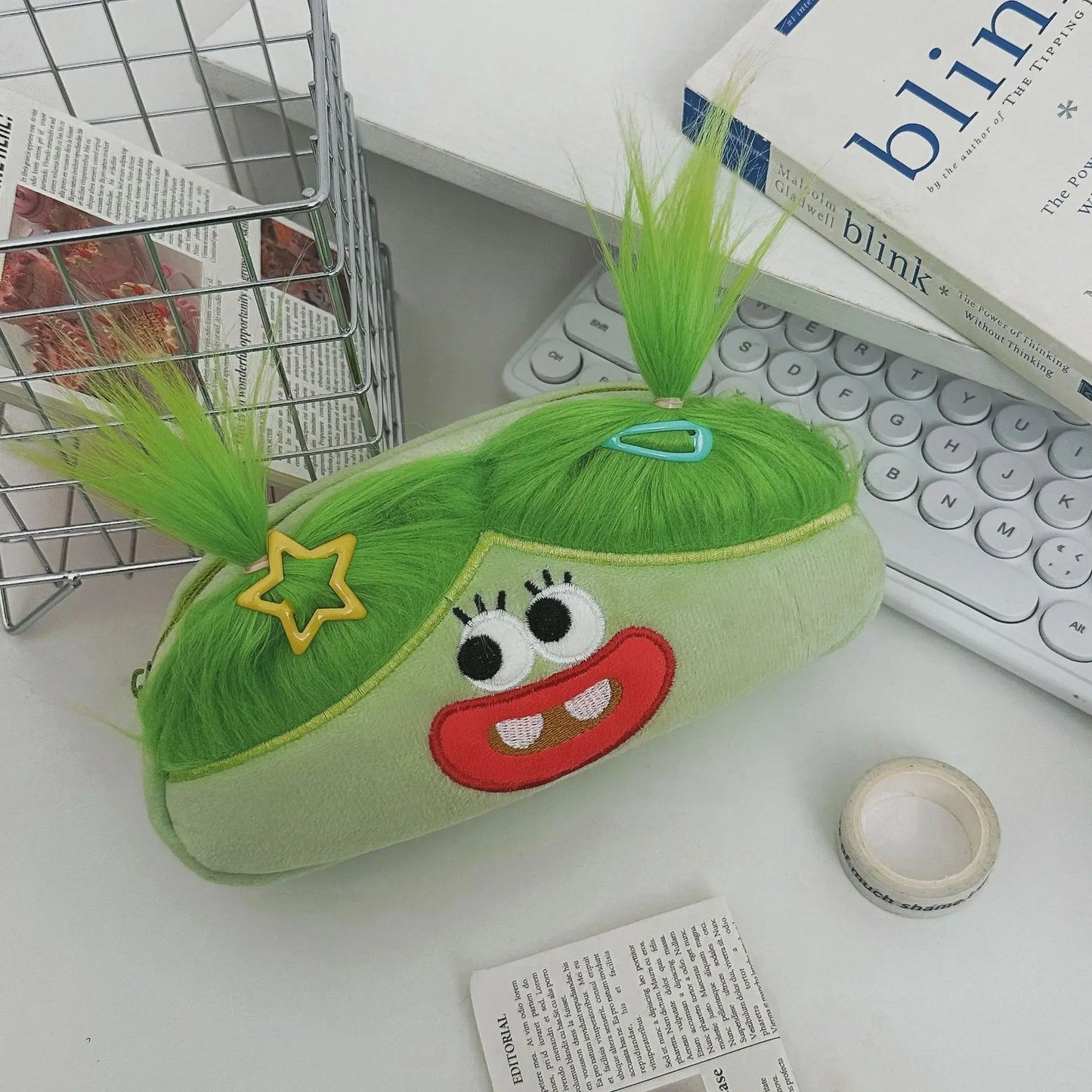 Funny Cotton Doll Pencil Case INS Large Capacity Junior and Senior High School Students Stationery Storage Bag Stationery Box