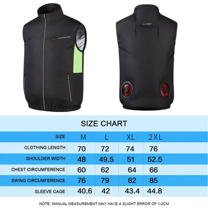 New Cooling Vest Ice Fan Vest Heat Resistant Air Conditioner Clothes Cooling Fan Vest for Summer Camping Fishing Vest Hiking