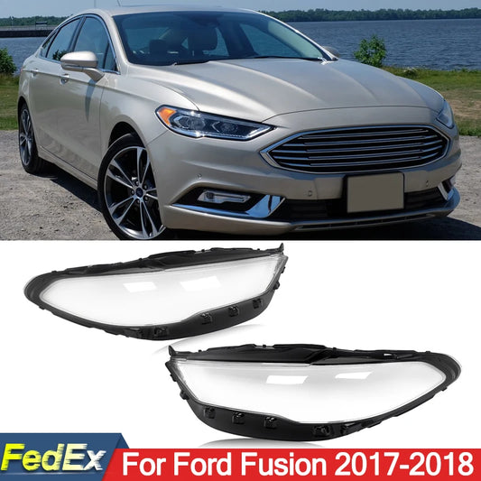 SAIQINGSP Clear Fit For Ford Fusion 2017-2018 Headlight Cover Left+Right Car Accessories Tools