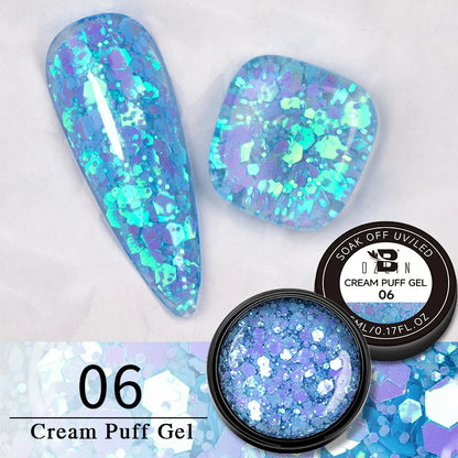 BOZLIN 5ML Color Solid Nail Gel Colorful Painting Nail Art Varnish Semi Permanent Solid Polish UV Nail Gel Top Coat Manicure