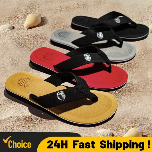 Flip-Flops For Men 2024 Summer Anti-Skid Breathable Home Outdoor Comfortable Slippers Daily Casual Men Flip-Flops Beach Slippers