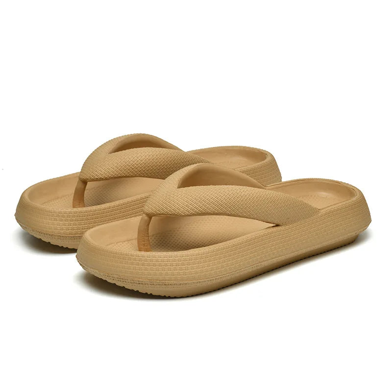 Men'S Platform Flip Flops Summer Soft Sole Eva Slippers For Men Outdoor Casual Beach Shoes Home Non-Slip Bathroom Slides Shoes