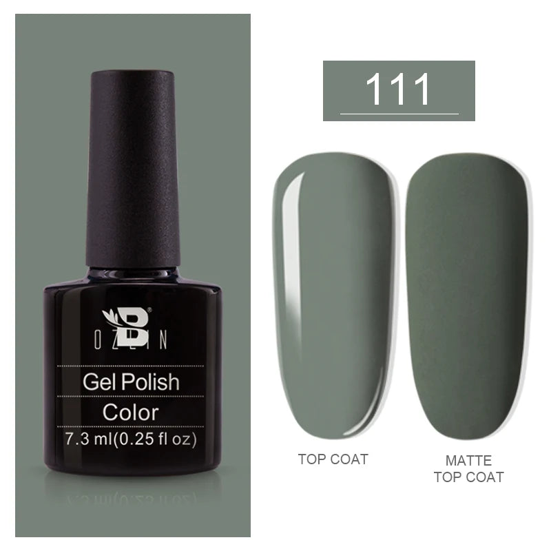 BOZLIN 5ML Color Solid Nail Gel Colorful Painting Nail Art Varnish Semi Permanent Solid Polish UV Nail Gel Top Coat Manicure