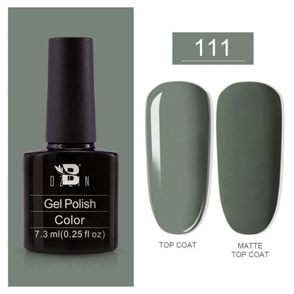 BOZLIN 5ML Color Solid Nail Gel Colorful Painting Nail Art Varnish Semi Permanent Solid Polish UV Nail Gel Top Coat Manicure