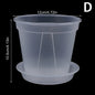 1Pc Clear Flower Pot Planter With Tray 10cm/12cm/14cm PP Transparent Flower Pot Orchid Pot With Holes For Home Office Desk
