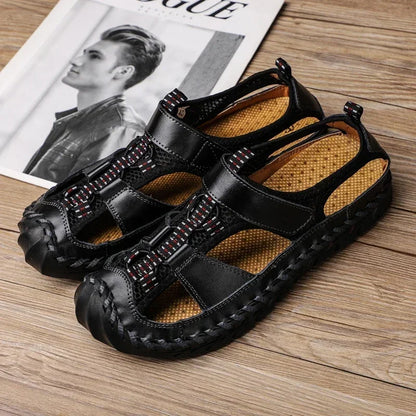 Men's Summer Sandals Man Summer 2024 Slippers for Men Leather Sandal High Quality Shoes Casual Sneakers Social Shoe Male Slipers