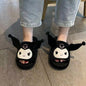 Anime Kuromi Sanrioed Plush Slippers Ears Move Kawaii Cinnamoroll My Melody Cartoon Girl Thicken Warm Home Slippers Funny Gift
