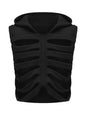 CHRONSTYLE Unisex Men Women Long Sleeve Hoodies Skeleton Hollow Out Solid Sweatshirts Streetwear Spring Fall Party Clubwear 2023