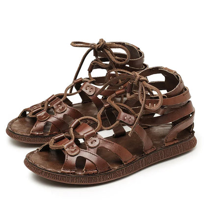 New Summer Roman Men's Sandals Genuine Leather Handmade Casual Shoes for Men Comfy Designer Shoes Outdoor Beach Sandals Mocassin