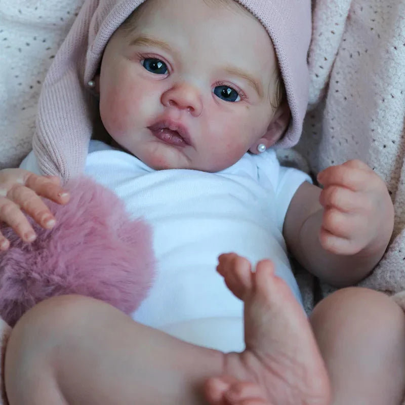 48cm Reborn Baby Doll Meadow Newborn Baby Size Hand Painted Hair 3D Skin Visible Veins Muñecas Reborn Bebe Reborn Doll
