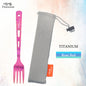 TiTo TiTanium Spork Spoon Tableware Combination Outdoor Camping Titanium Alloy Fork Collection Travel Knife Practical 3Pcs Set
