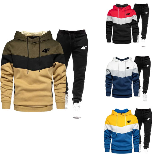 2025 Men's Autumn/Winter Fashion hooded Sweatshirt, fashionable quality, outdoor jogging, fitness, sports and casual set