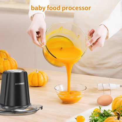 Food Processor Electric Meat Grinder 500W Food Chopper 2 Speed for Vegetable Kitchen Cutter Medium Super Chopping Grinding