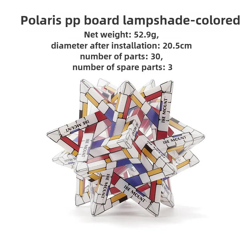 ISE MOUNT Outdoor Polaris PP Panel Lampshade Camping Light Color Waterproof Lampshade Portable Camping Accessories