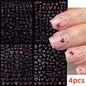 8Pcs Red Heart Nail Stickers 3D Bronzing Silver Gold Heart Shape Star & Moon Metal Totem Nail Slider Self-Adhesive DIY Nail Art*