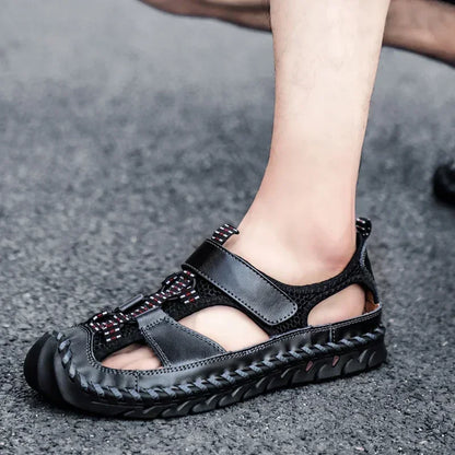 Men's Summer Sandals Man Summer 2024 Slippers for Men Leather Sandal High Quality Shoes Casual Sneakers Social Shoe Male Slipers
