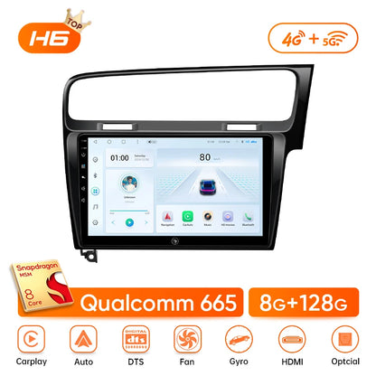 Ainavi Car Radio For Volkswagen VW Golf 7 MK7 RHD 2012 2013 2015 2017 2019 2021 Carplay Android Auto Car Multimedia Player 2 Din