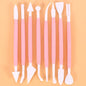 Cake Decorating 8Pcs Fondant Modelling Tools 16 Patterns Carving Flower Craft Clay Carving Pen Set Modeling Baking Accessories