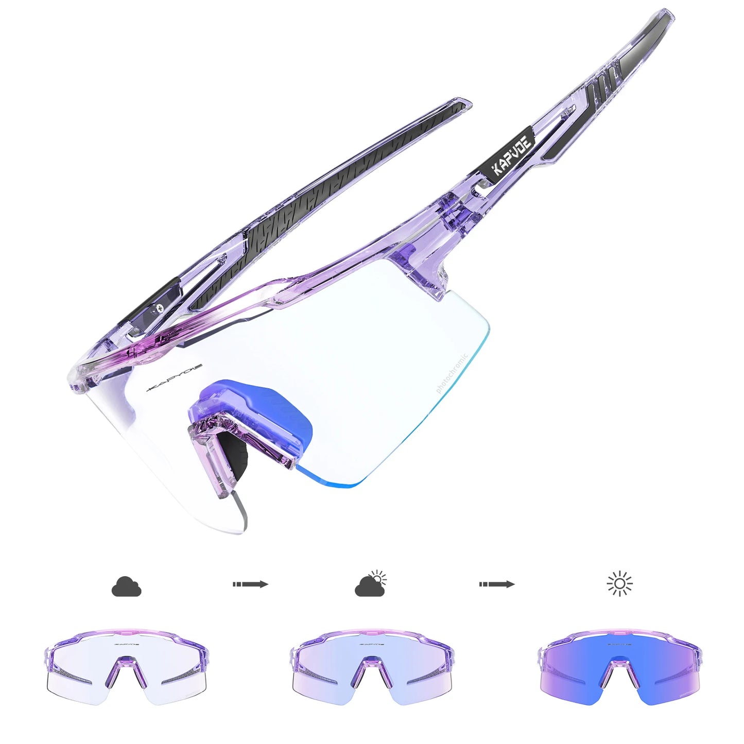 KAPVOE Woman Photochromic Sunglasses UV400 Bike Bicycle Glasses Men's Sports Cycling Eyewear Outdoor MTB Glasses Bike Goggles