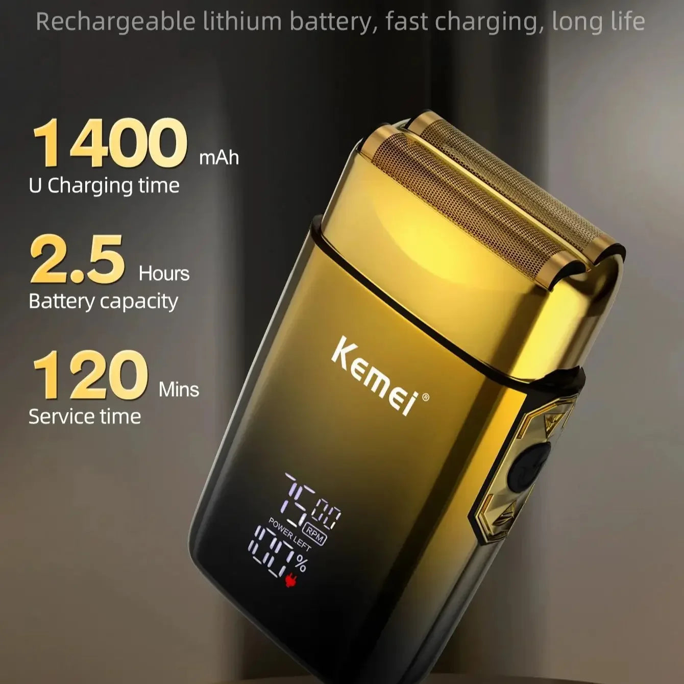 Kemei TX10 Electric Shaver Hair Rechargeable Beard Foil Razor For Men Bald Head Shaving for Men Machine