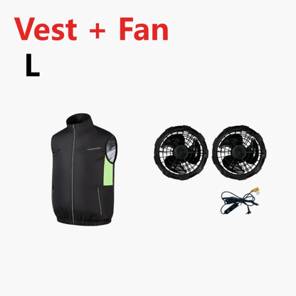 Cooling Vest Ice Fan Vest 3 Gears USB Heat Resistant Air Conditioner Clothes Vest Breathable Wearable Cooling Fan Vest Camping