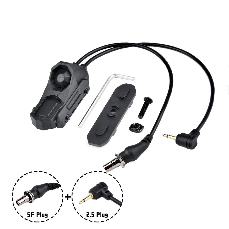 WADSN Airsoft Axon Tactical Dual Function Switch Remote Button M300 M600 SF Plug NGAL PEQ OGL L3 Laser FIT Mlok Keymod 20mm Rail