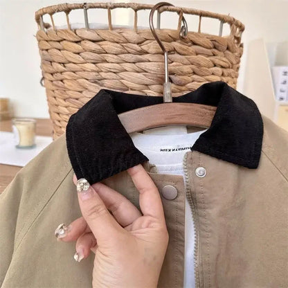 Kids Windbreaker New 2025 Spring Autumn Fashion Korean Casual Baggy Simple Style