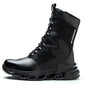 Men Work Boots Safety Shoes Indestructible Steel Toe Shoes Work Shoes Lightweight Security Breathable High Top Hiking Sneakers
