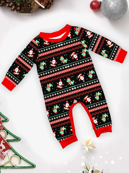 New 2024 Dinosaur Print Pajamas Set Christmas Matching Clothes for Family Baby&Dog Romper Pijama Boys Girls Loungewear Xmas Look