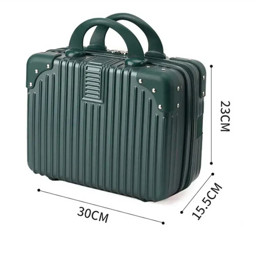 14 inch Mini Women Travel Suitcase Storage Bags Cosmetic Box Hand Luggage Organizer Makeup Case Small Password Box Boarding Case