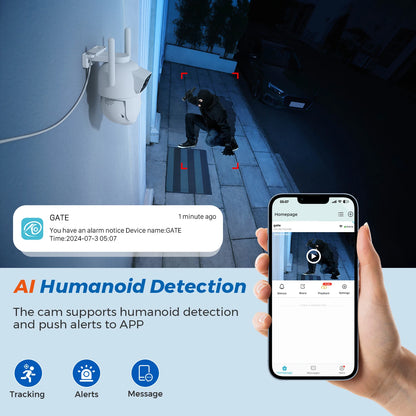 10MP PTZ Wifi IP Camera Dual Lens AI Human Detect ONVIF 5K 2.4G/5G WIFI Surveillance CCTV Cameras Security Protection O-Kam Pro