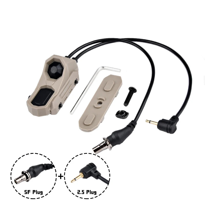 WADSN Airsoft Axon Tactical Dual Function Switch Remote Button M300 M600 SF Plug NGAL PEQ OGL L3 Laser FIT Mlok Keymod 20mm Rail