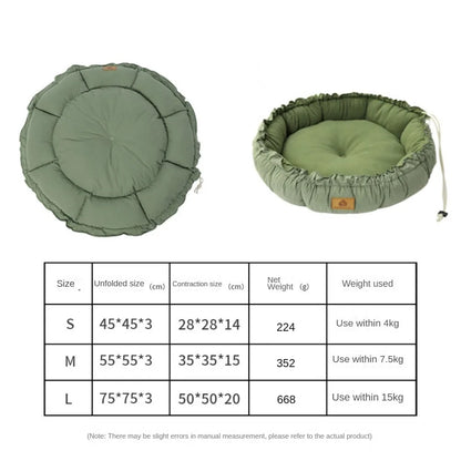 Winter Cat's Nest, Dog's Nest, Sleeping, Keeping Warm, Dog's Nest, Shrinking Rope, Pet Mat, Flower Bud Type