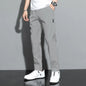 Ice Silk Men's Pants 2023 Summer New Black Gray Thin Business Casual Pants Outdoor Elastic Breathable Straight Leg Sweatpants