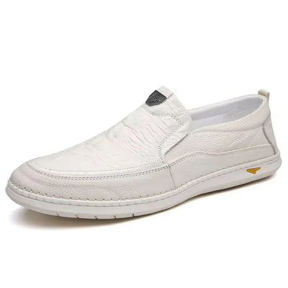 Men Casual Summer Footwear Breathable Mens Leisure Walk Loafers Genuine Leather Moccasins Hollow Out Slip on Male Driving Shoes