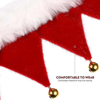 Christmas Holiday Dress Up Bibs for Pet | Cat Accessories Xmas Red Green Plush Scarf with Bell Cute New Year Necklace Costume