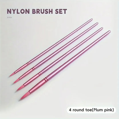 6/4 Brush Set, Sharp and Flat Watercolor Brushes, Nylon Hair Acrylic Brushes, Painting Supplies