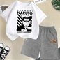Summer Boys & Girls 100% Cotton T-shirt + Shorts Cartoon Naruto Creative Fashion street casual comfortable kids wear