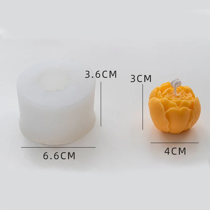 Large Peony Lotus Tulip Flower Candle Mold Handmade Soap Aromatherapy Gypsum Glue Mould Baking Chocolate Molds Home Decor Gifts