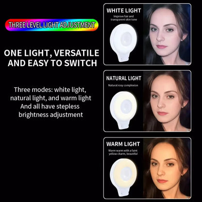 Portable Magnetic Mobile Phone Selfie Fill Light, Rechargeable Phone Selfie Light for Selfies/Photography/TikTok/live streaming